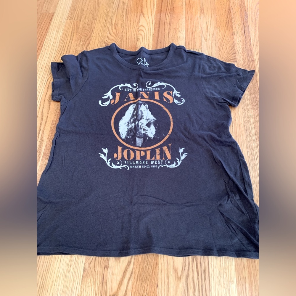 Women’s Janis Joplin Gray Tee size Large